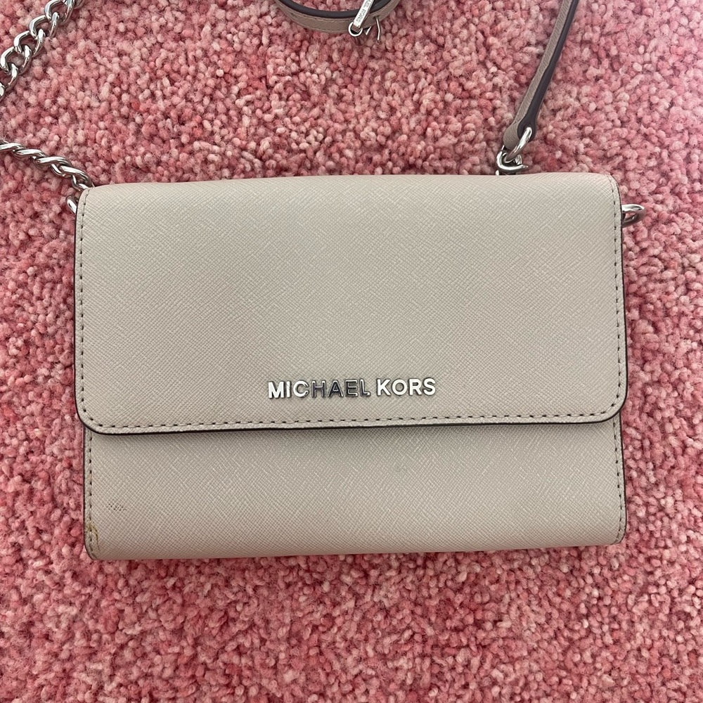 Michael Kors Light Gray Crossbody Bag